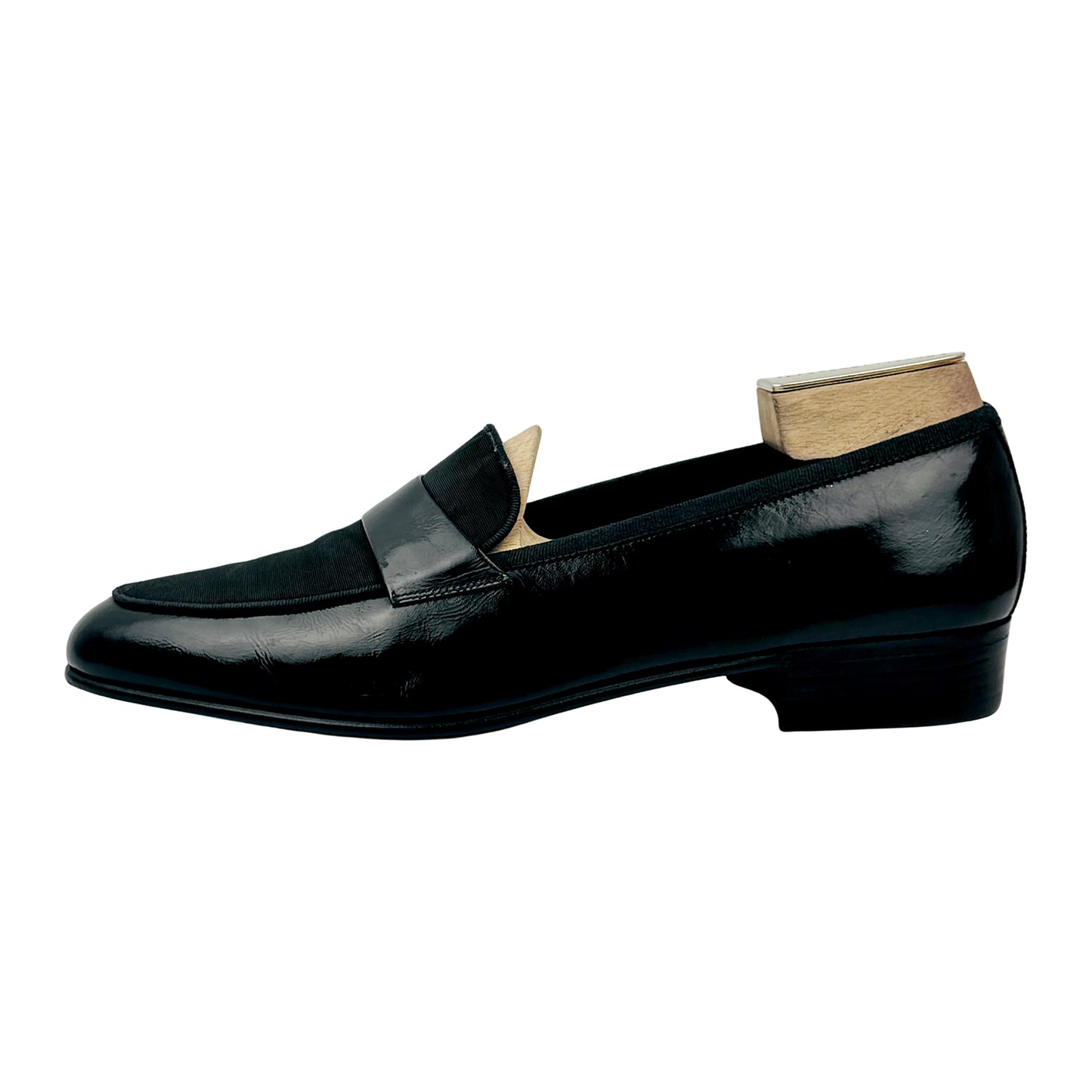 Salvatore Ferragamo Patent Leather Grosgrain Trim Loafers (Size 43)
