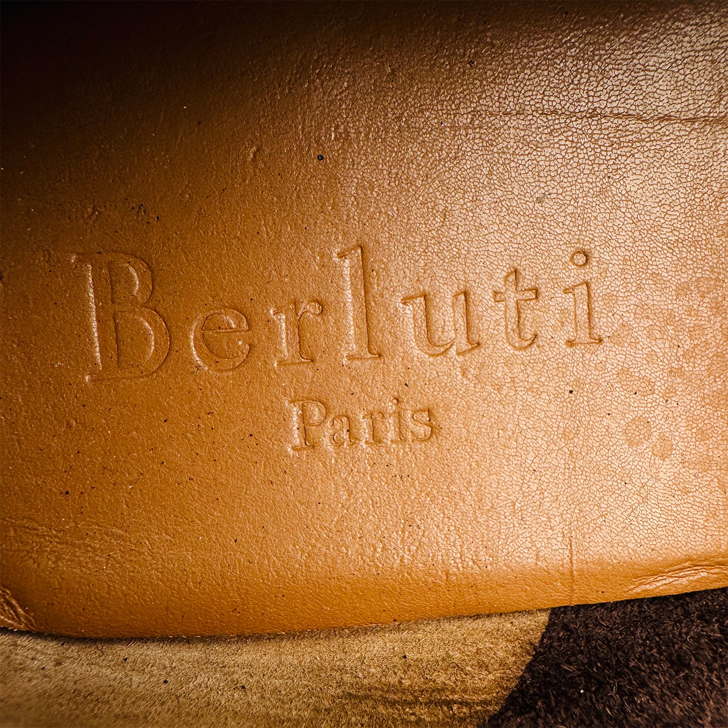 Berluti Men's Grained Leather Dark Brown Loafers (Size 45)