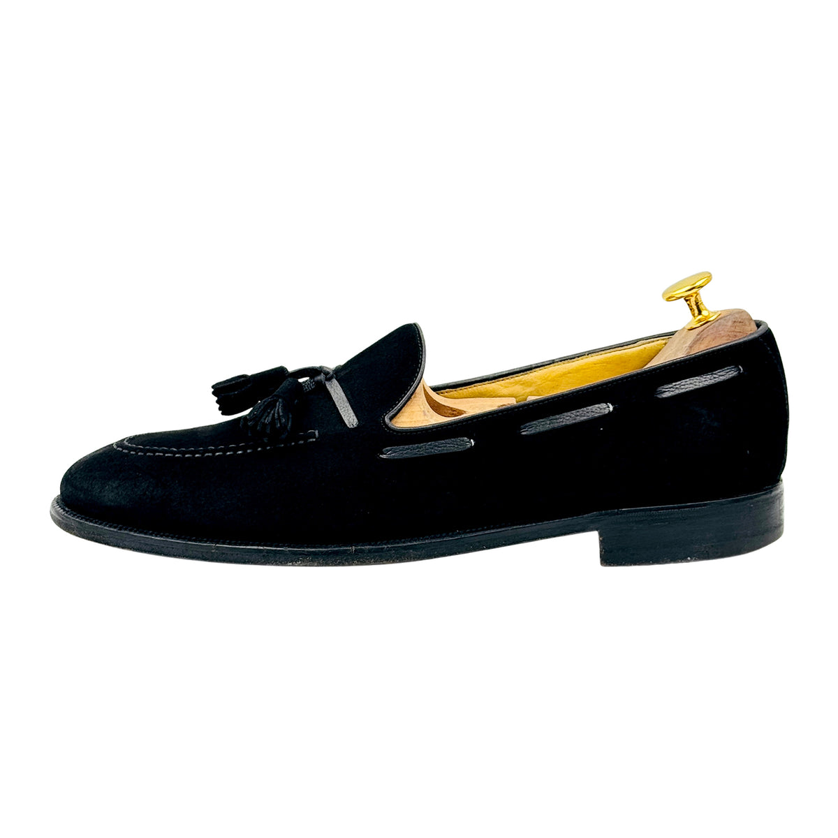 Gucci Black Suede Tassel Loafers (Size 44/44.5)