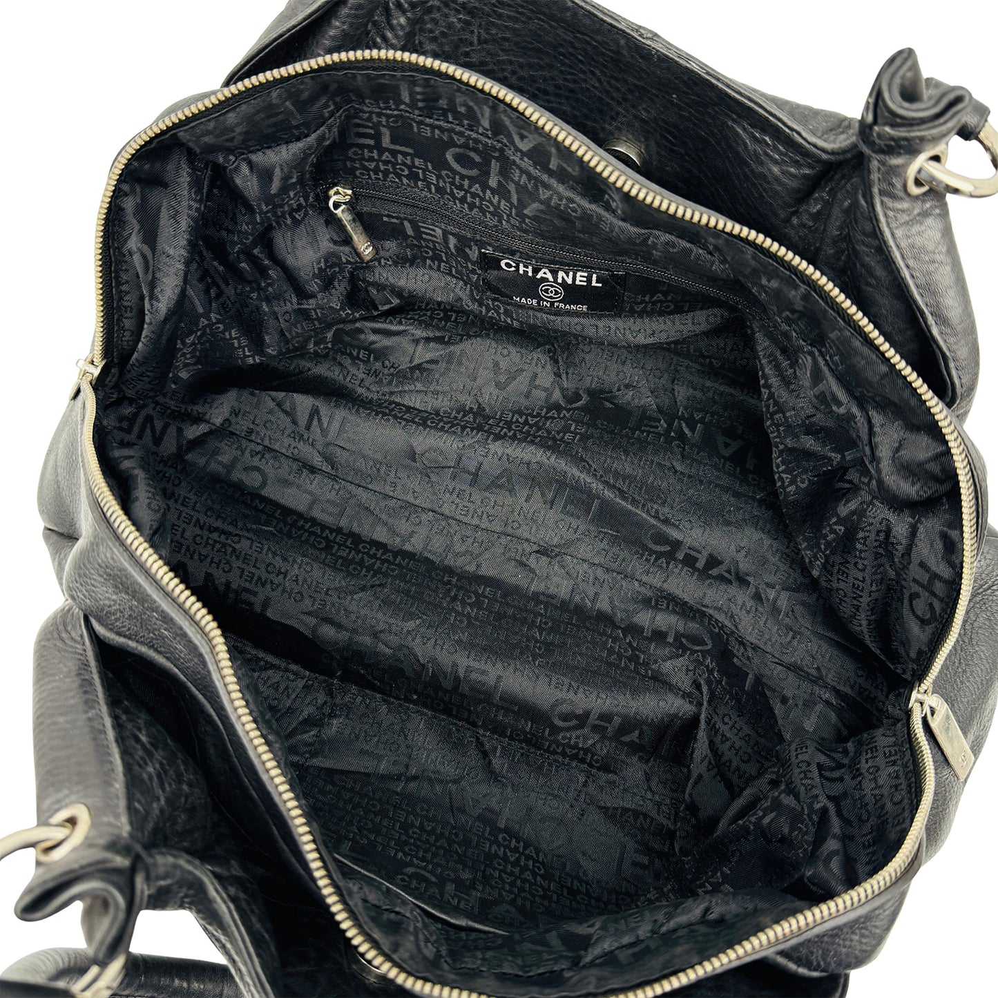 Chanel CC Cup Black Cavier Leather Tote Bag