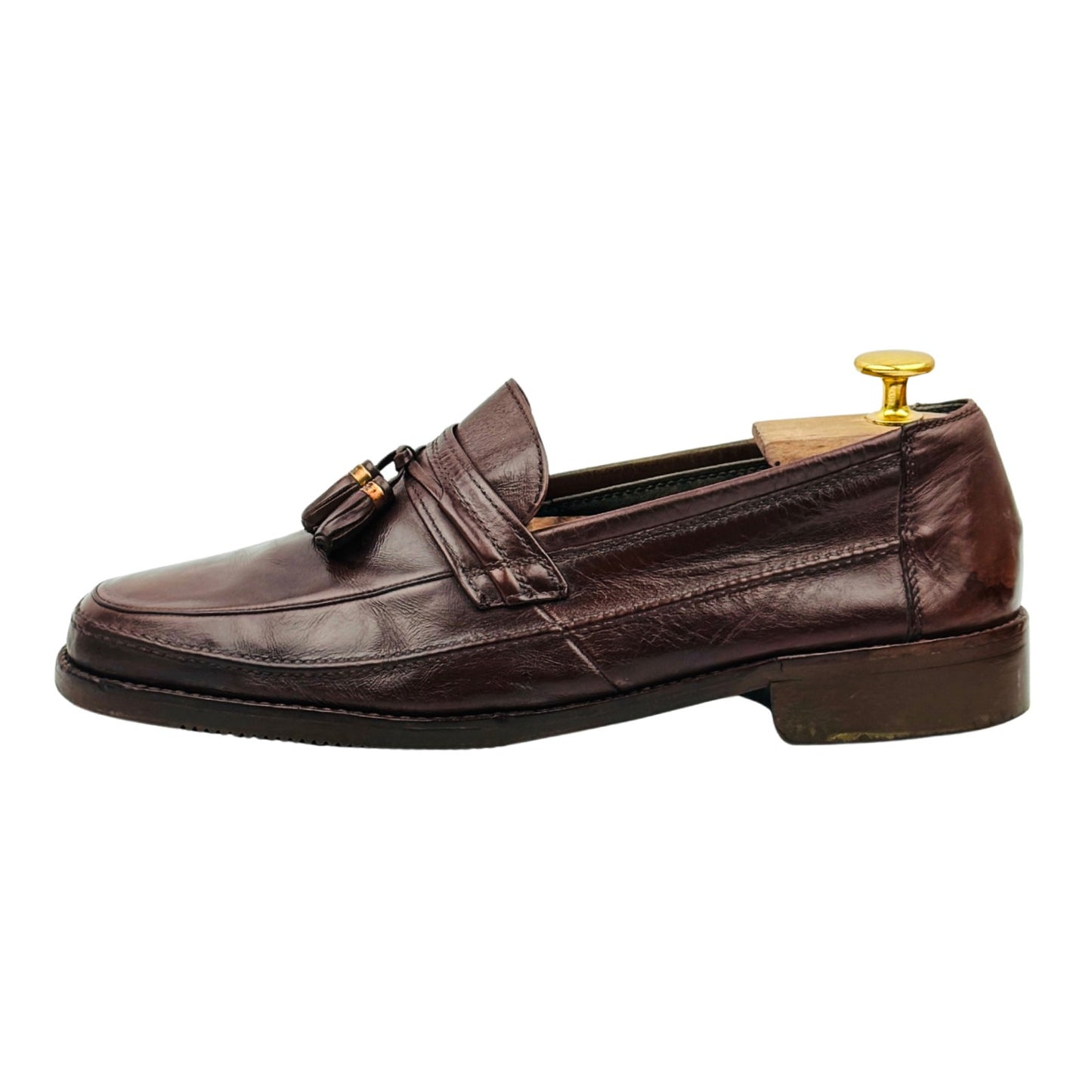 Yves Saint Laurent Dark Brown Leather Tassel Loafers (Size 40)