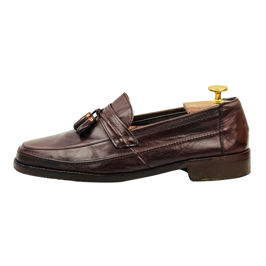 Yves Saint Laurent Dark Brown Leather Tassel Loafers (Size 40)