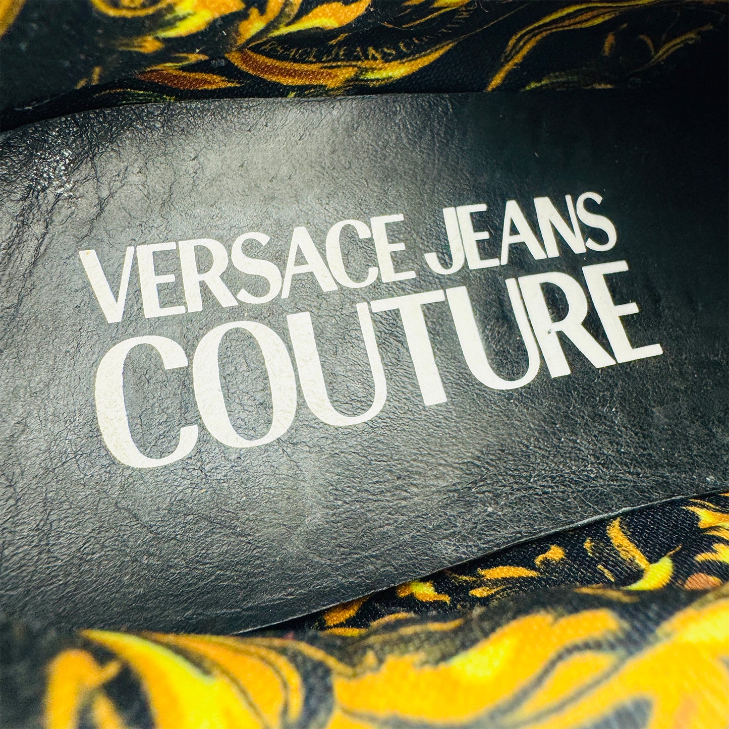 Versace Jeans Couture Baroque Print Leather Sneakers (Size 40) - 72VA3SKA
