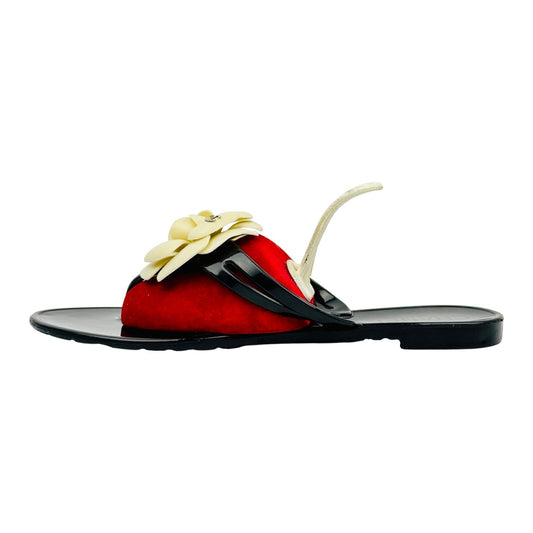 Chanel Women's Camellia Back Thong Slippers (Size 37)