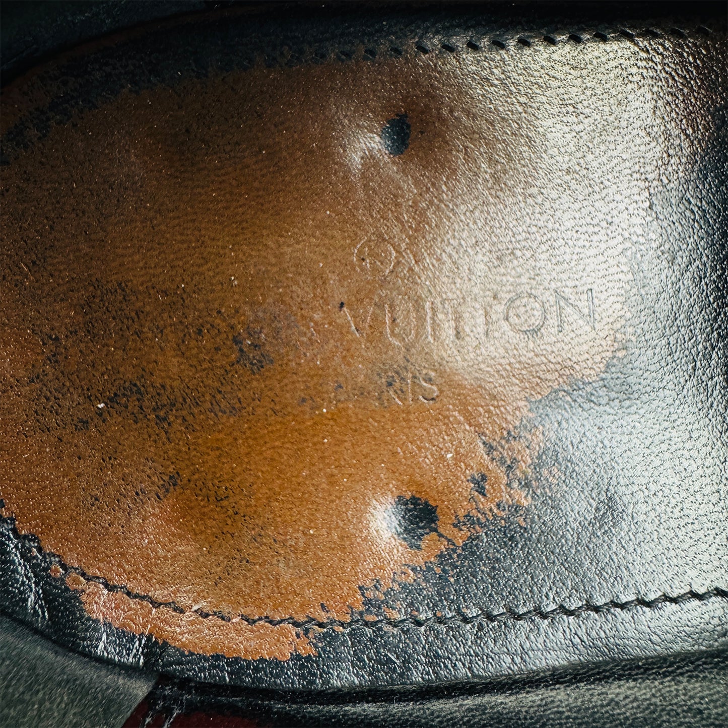 Louis Vuitton District Black Damier Embossed Shoes (Size 44)