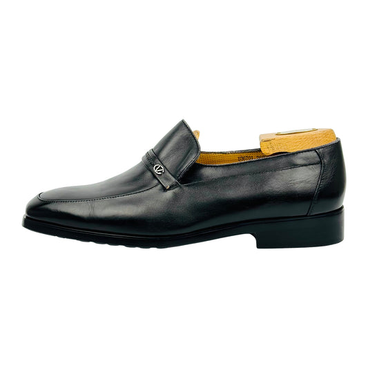 Giovanni Valentino Men's Black Leather Loafers (Size 42)