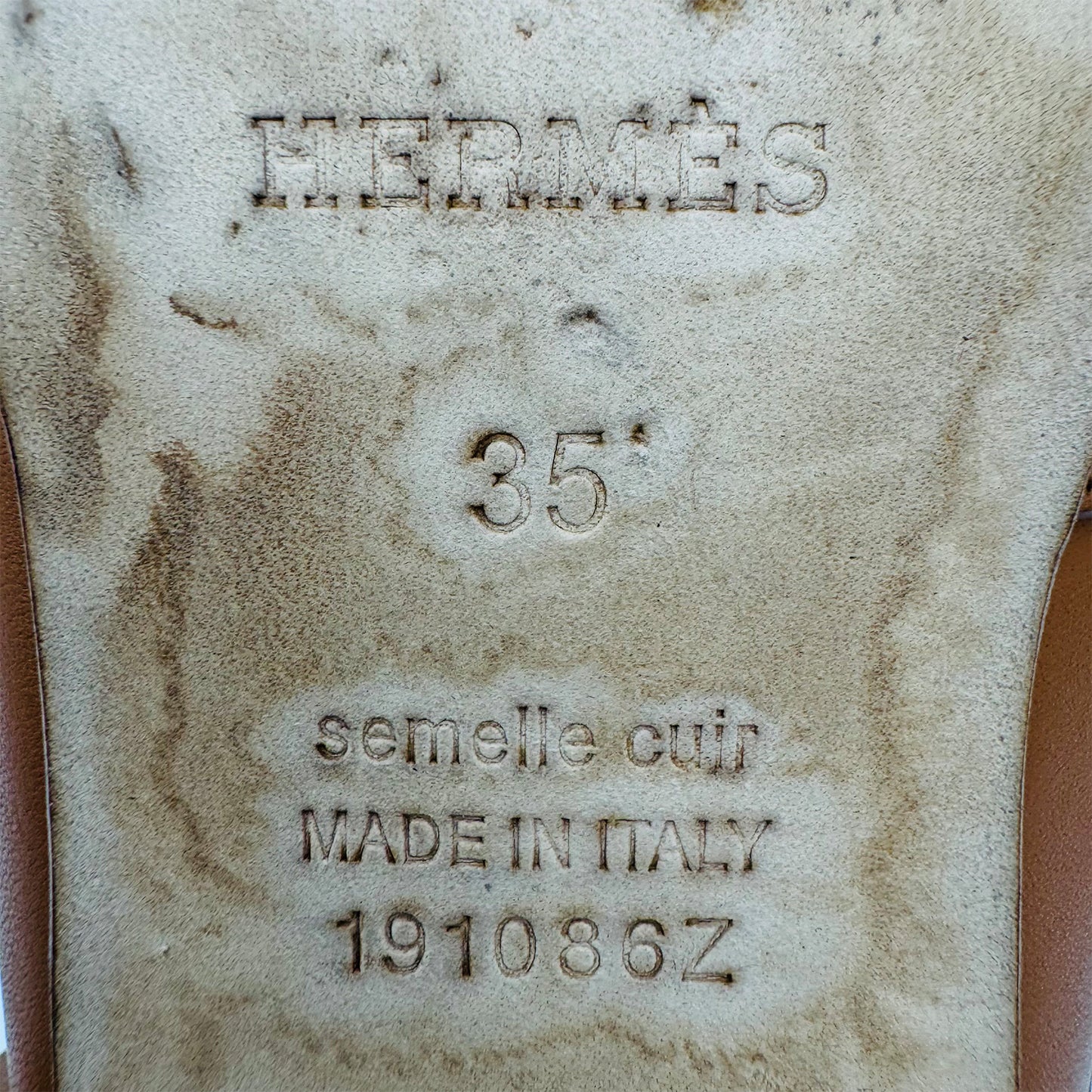 Hermès Women's Oz Brown Leather Mules (Size 35.5) - 191086Z