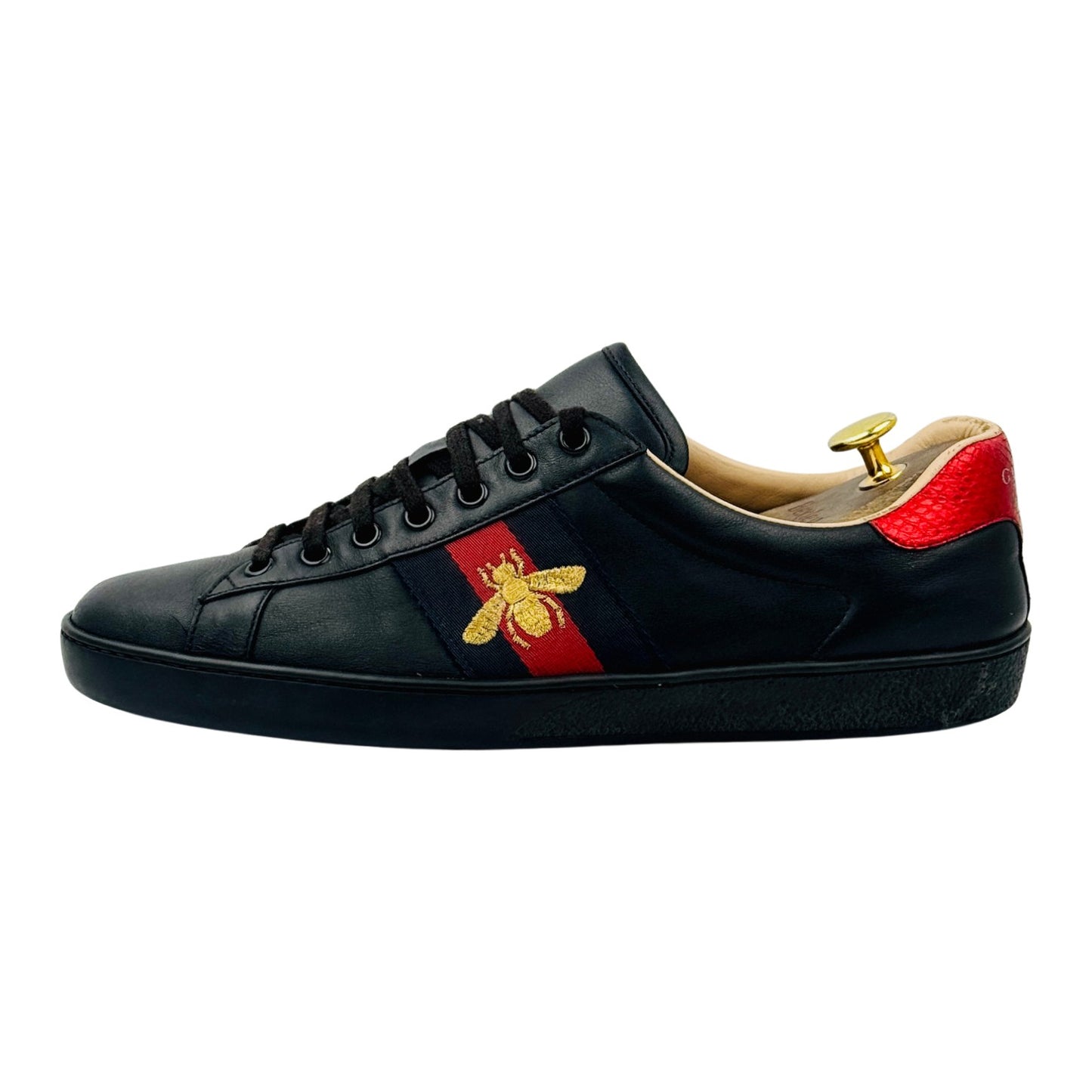 Gucci Ace 'Bee Embroidered' Black Sneakers (Size 43) - 429446 A38G0 1284