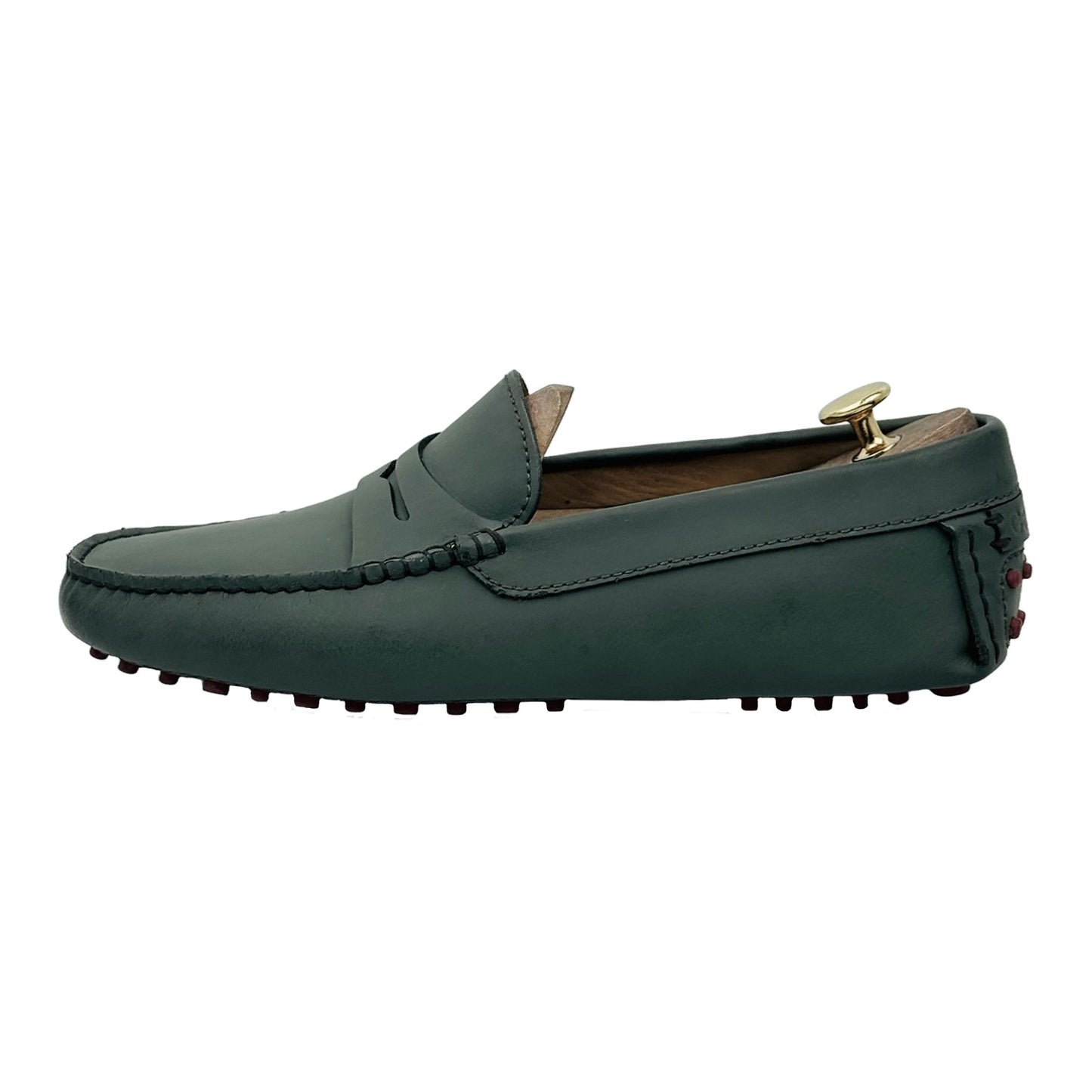 Calibre Men's Dark Green Driving Loafers (Size 42)