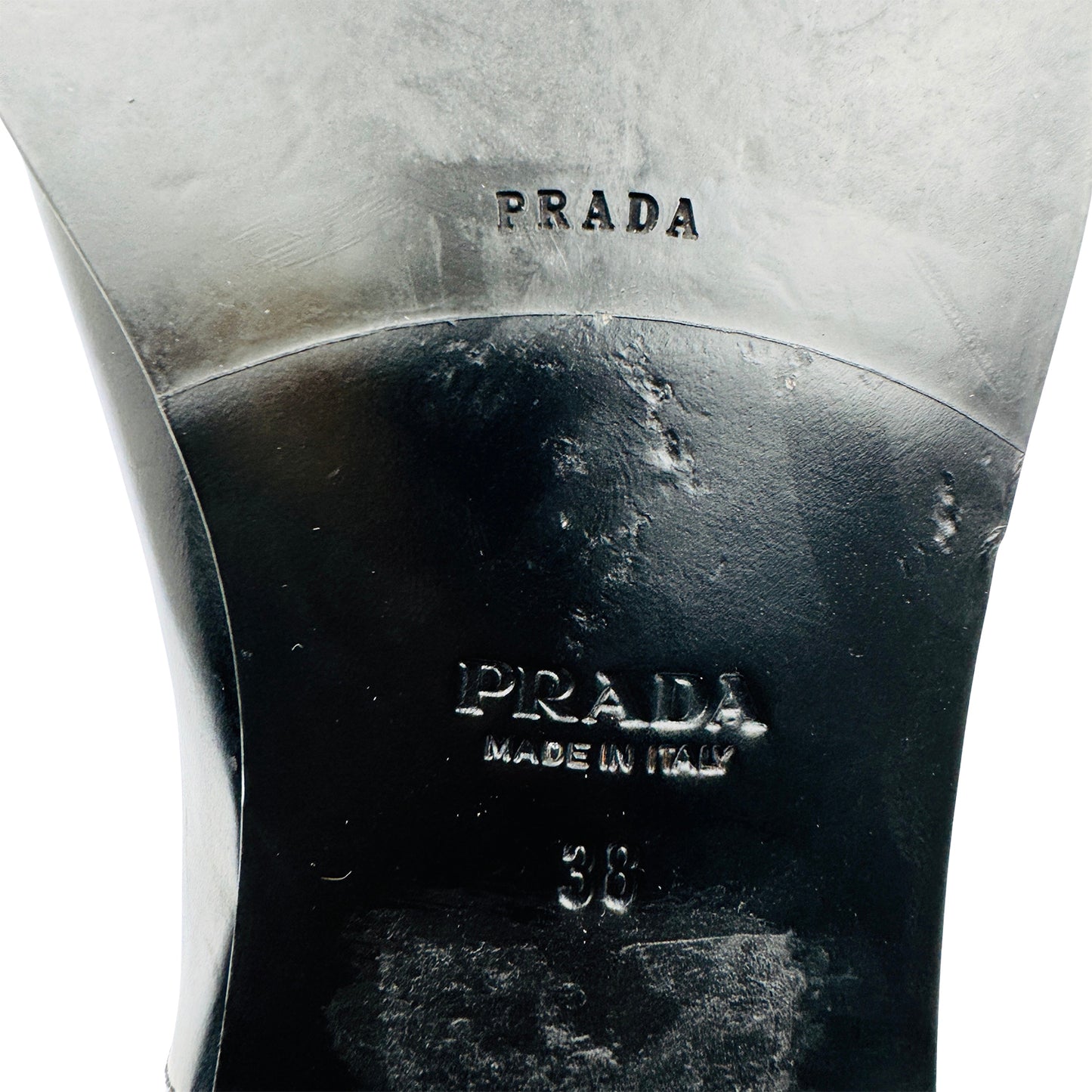 Prada Black Polished Leather Chelsea Boots (Size 38/38.5)