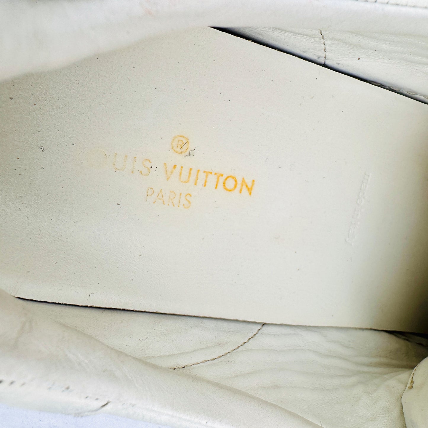 Louis Vuitton White Leather Logo Time Out Sneakers (Size 38.5/39)
