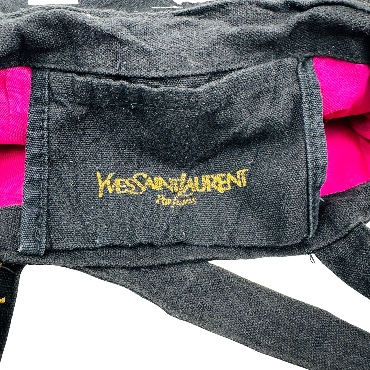 Saint Laurent Parfums Black Cotton Canvas Tote Bag