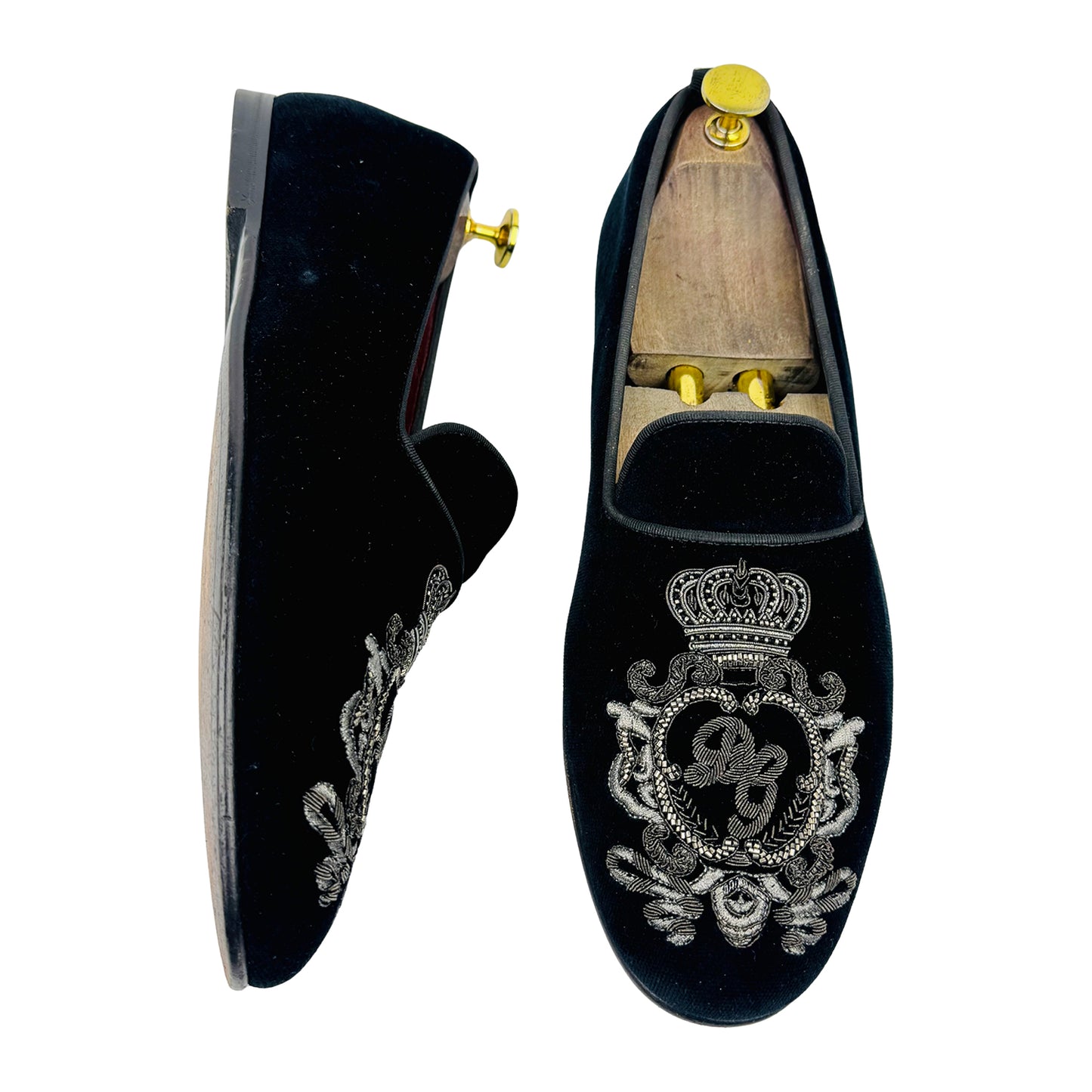 Dolce & Gabbana Men's Black Velvet Loafers (Size 42)