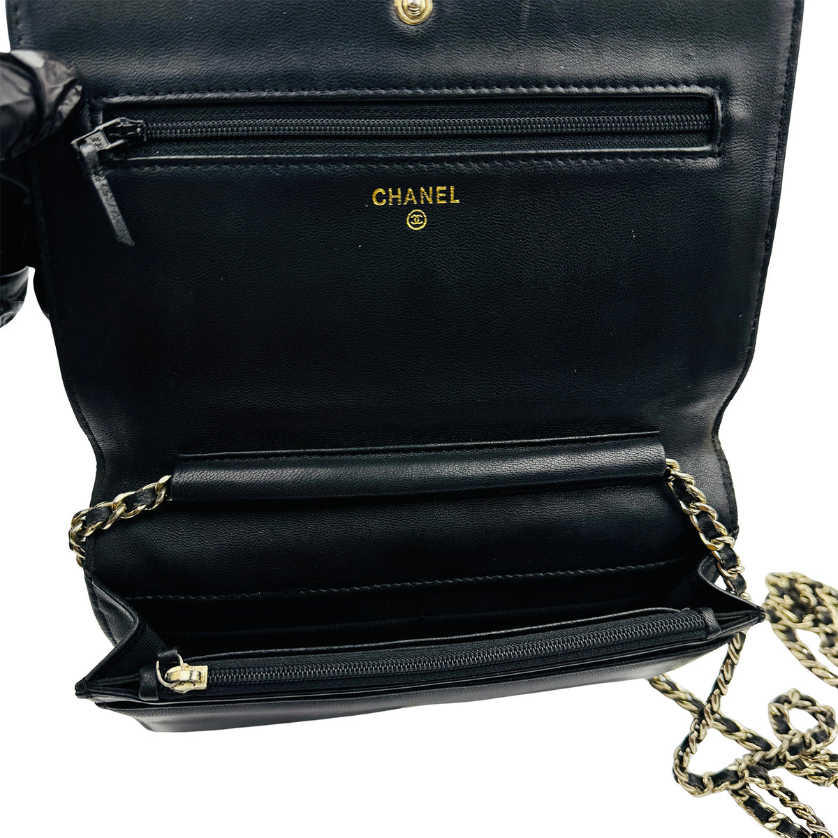 Chanel Quilted Ribbon Wallet On Chain Pouch