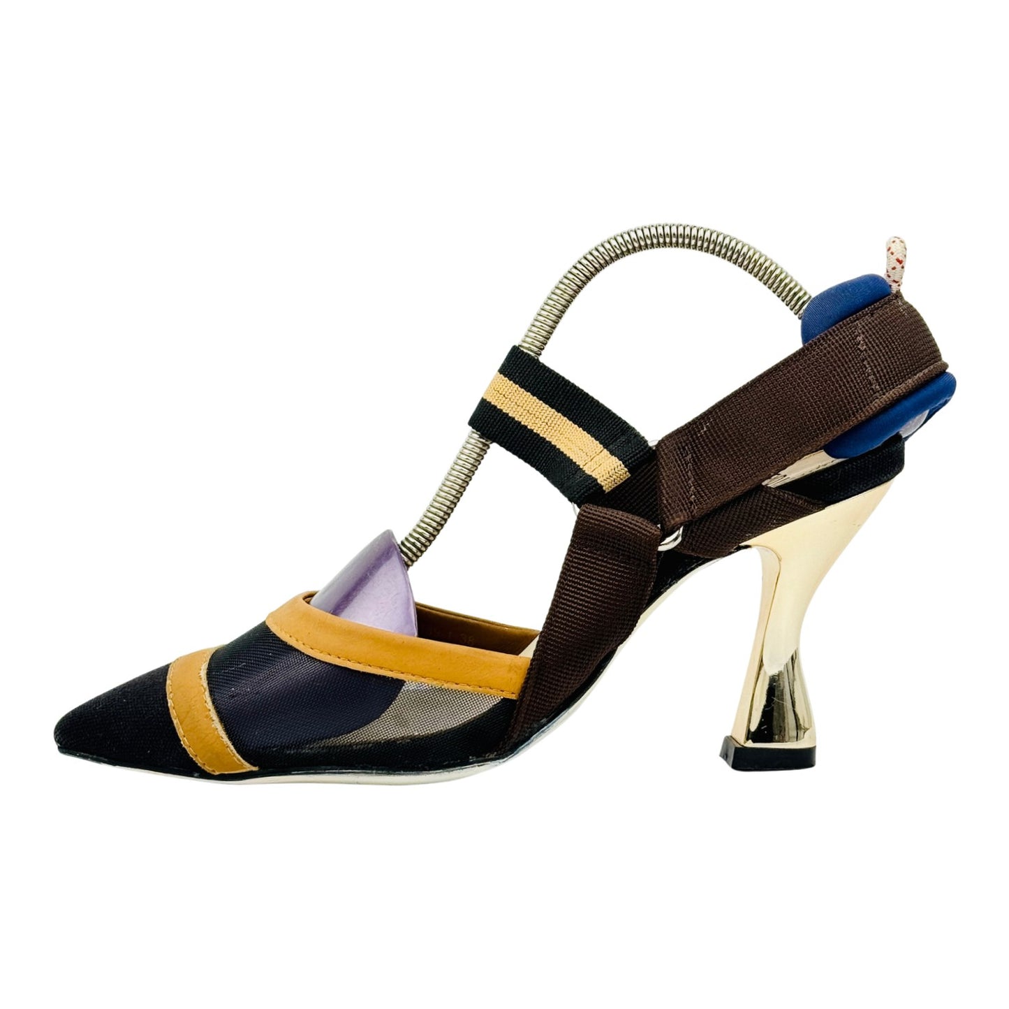 Fendi Collibri Black Slingback Heels (Size 38)