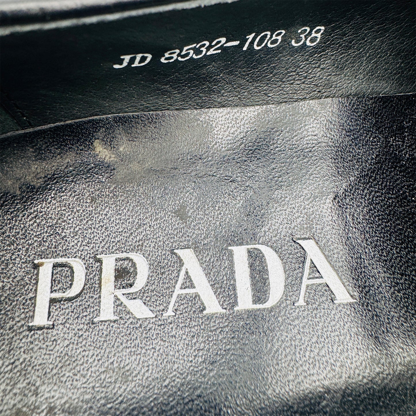 Prada Men's Triangle Logo Leather Loafers (Size 38/39)