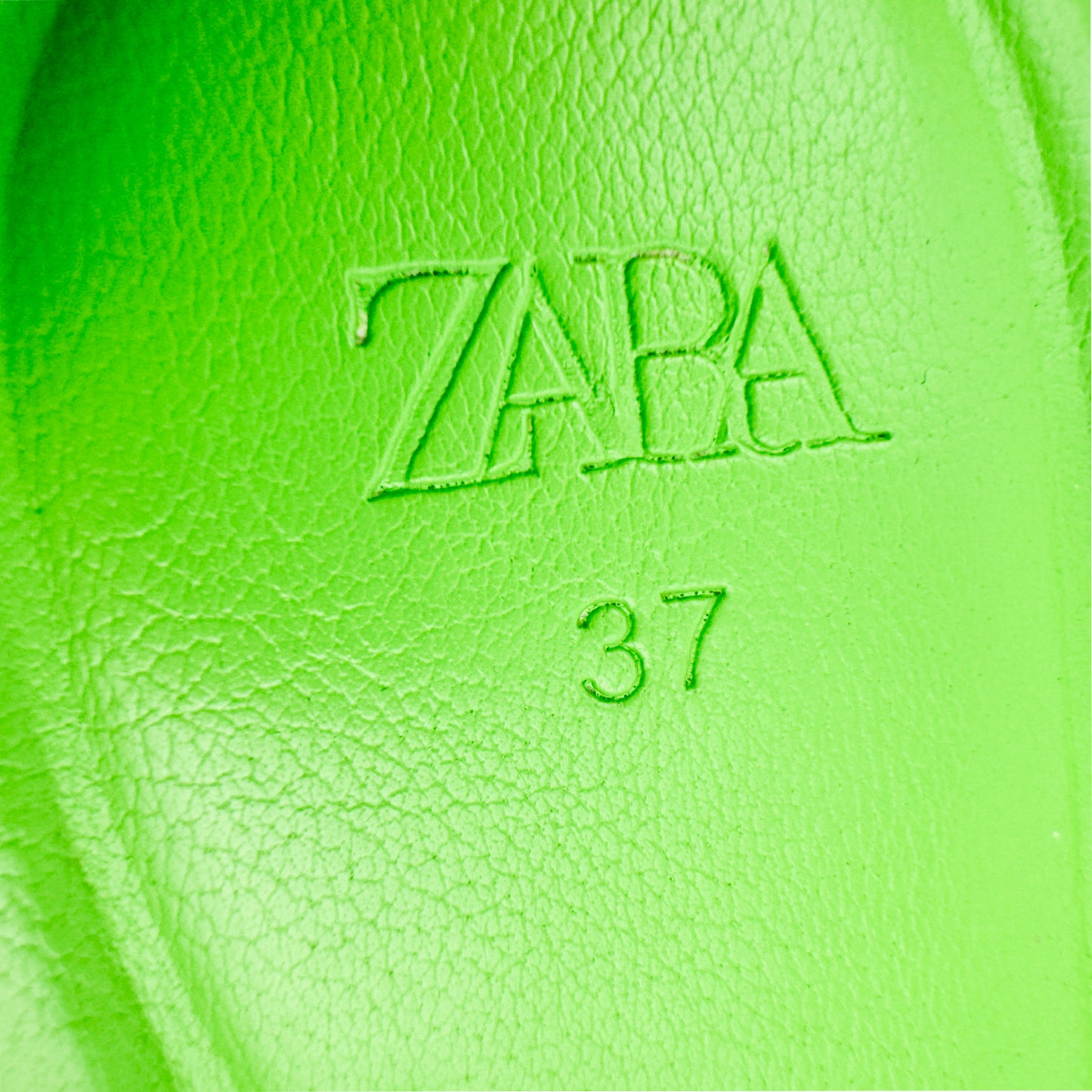 Zara Women's Green Leather Slippers (Size 37)