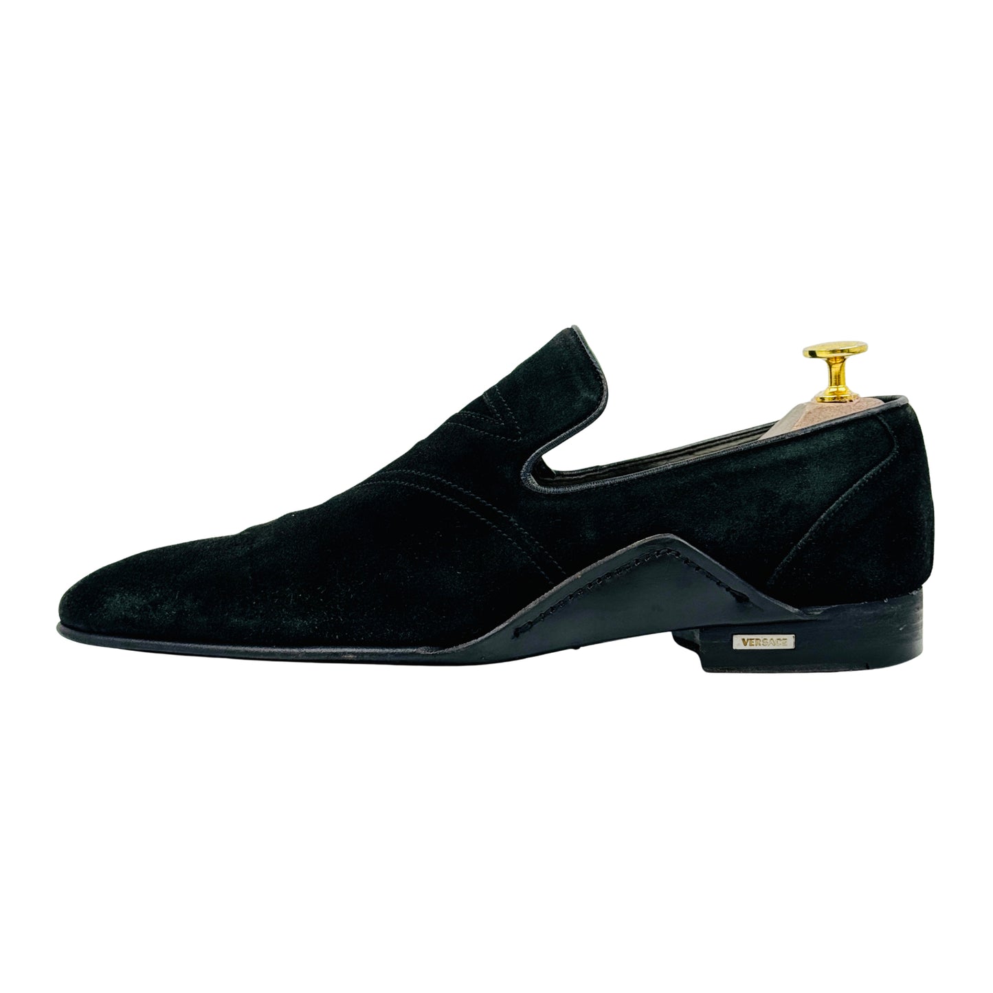 Versace Men's Black Suede Loafers (Size 42.5)