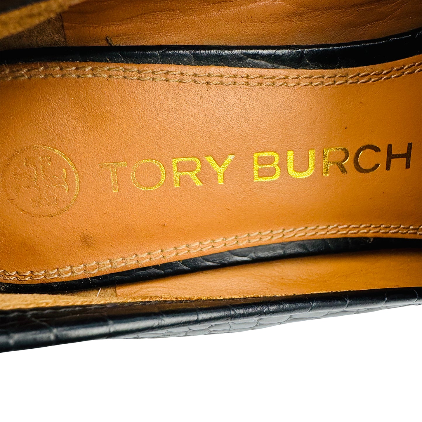 Tory Burch Jessa Croc Embossed Loafers (Size 38.5/39)