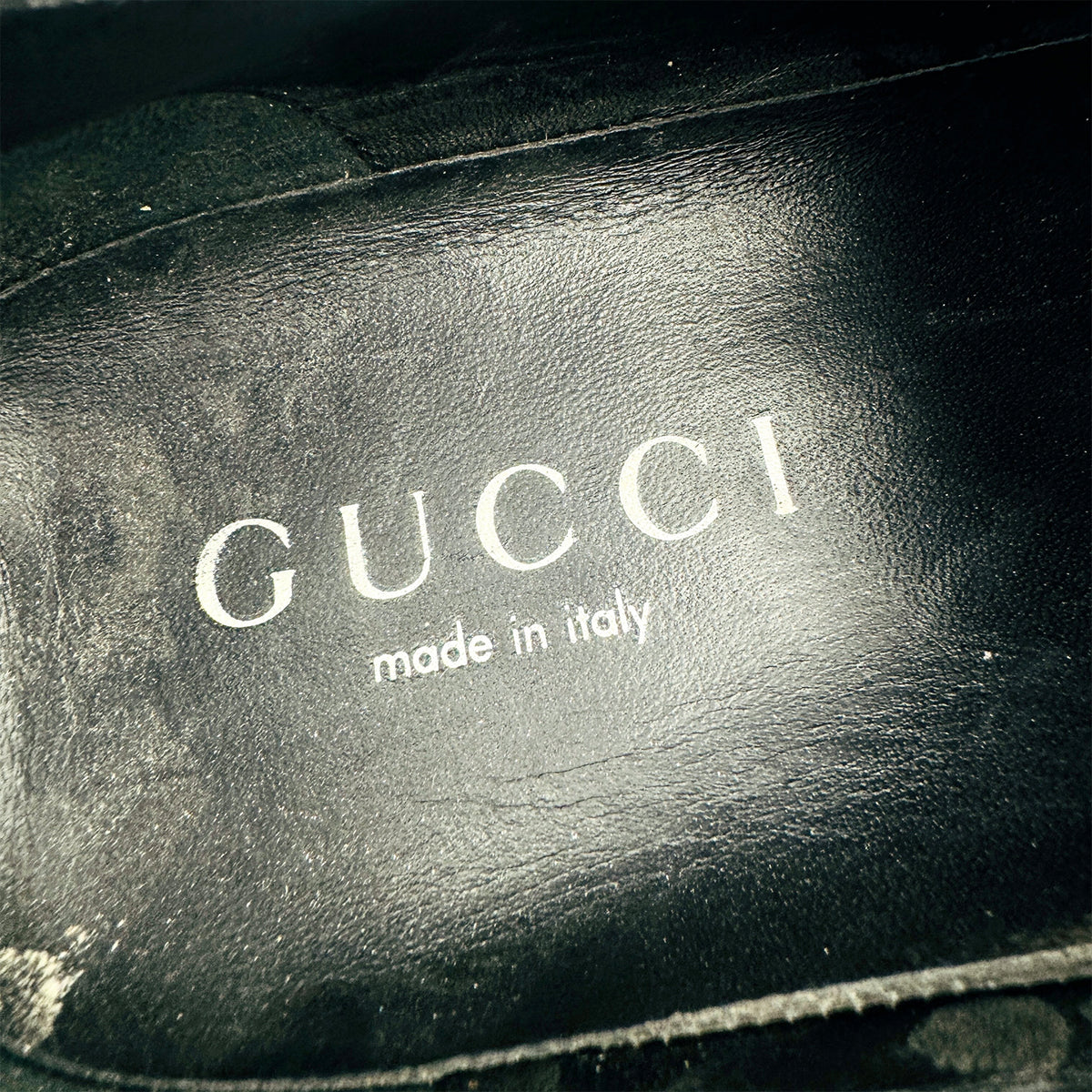 Gucci Men's Black Leather & Mesh Shoes (Size 46.5)