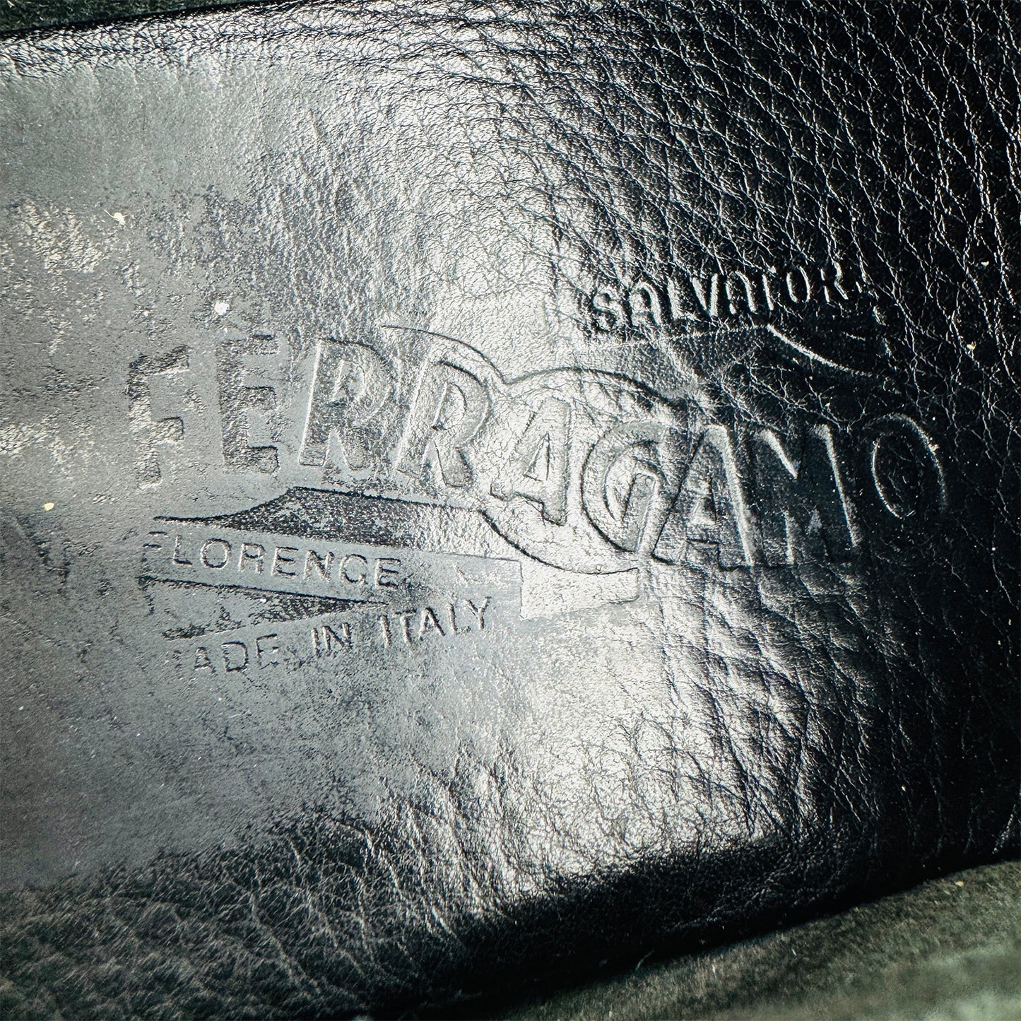Salvatore Ferragamo Black Grained Leather Loafers (Size 42.5)