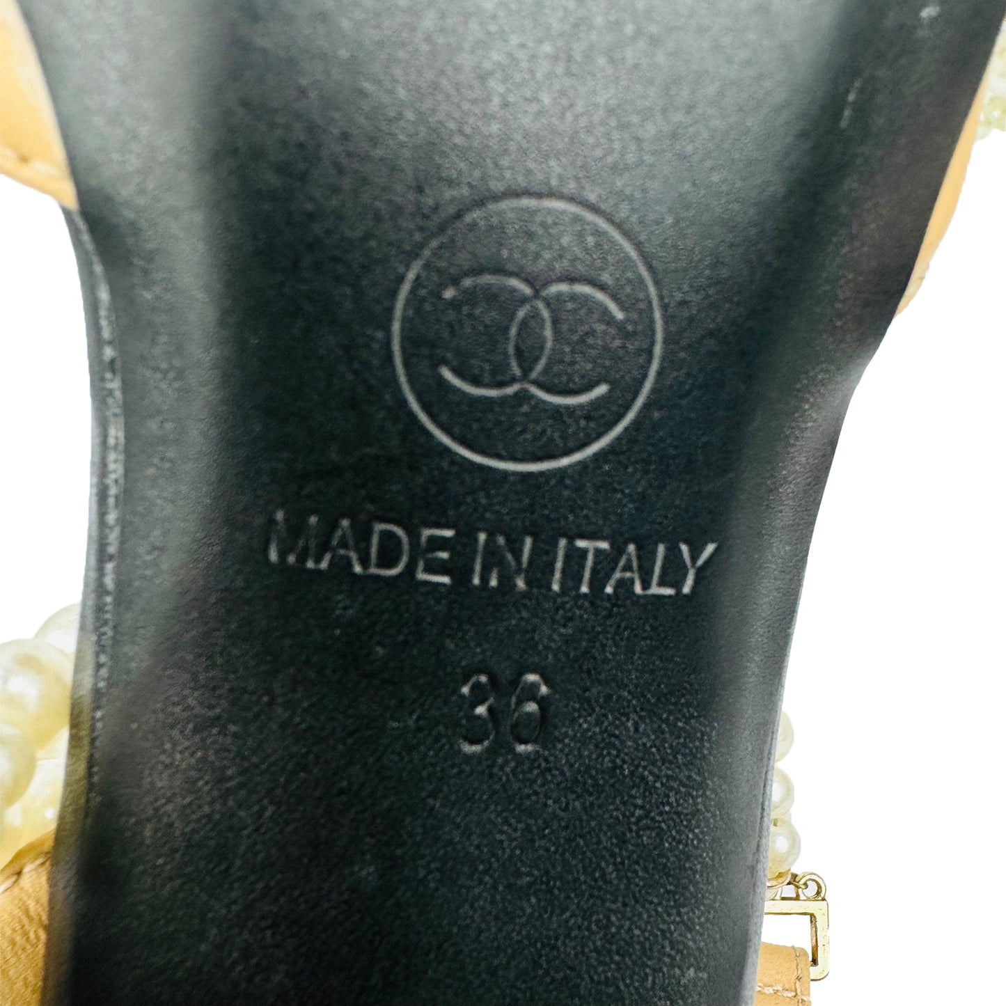 Chanel Women's Beige Slingback Heels (Size 36)