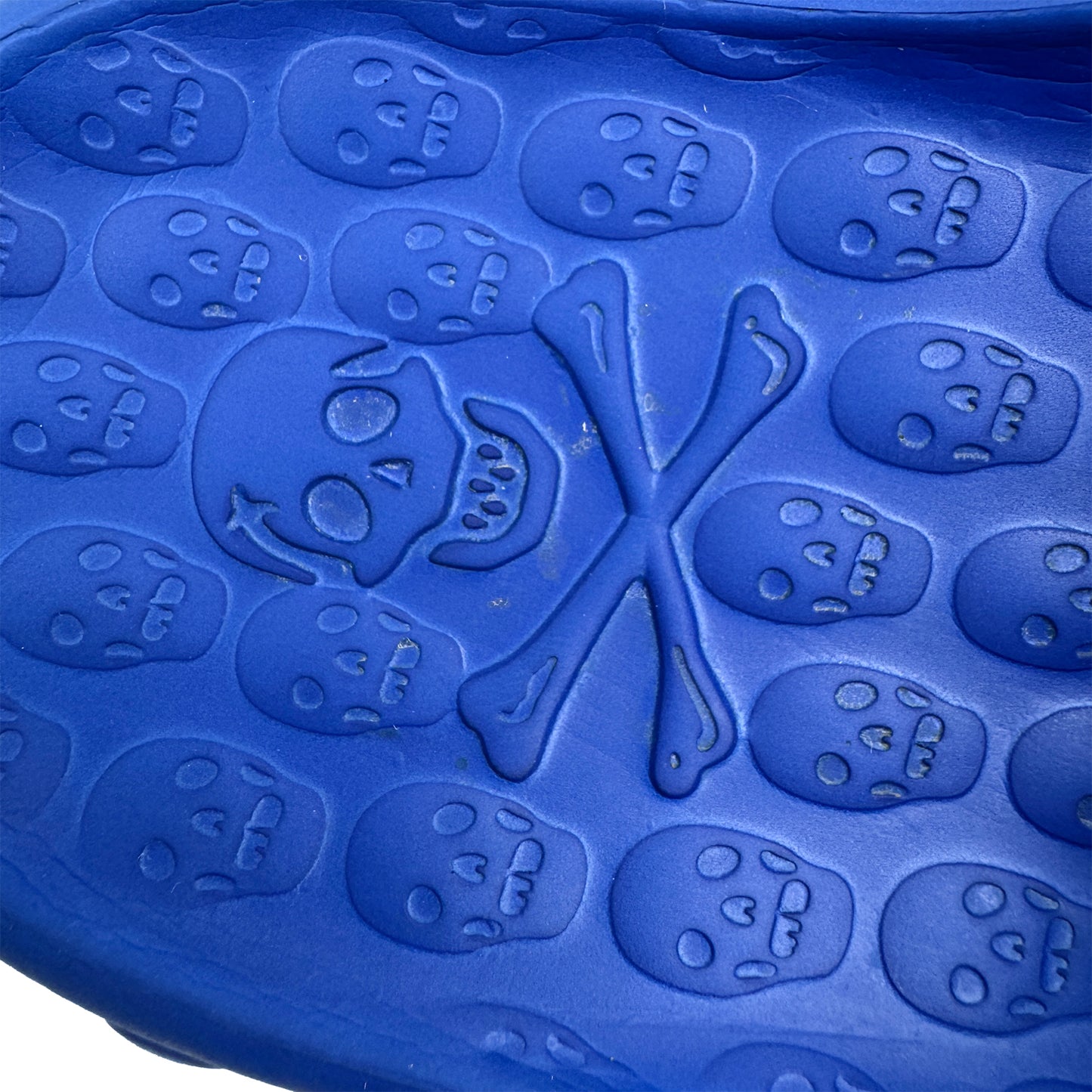 North Royal Draven Skull Blue Slides (Size 42.5)