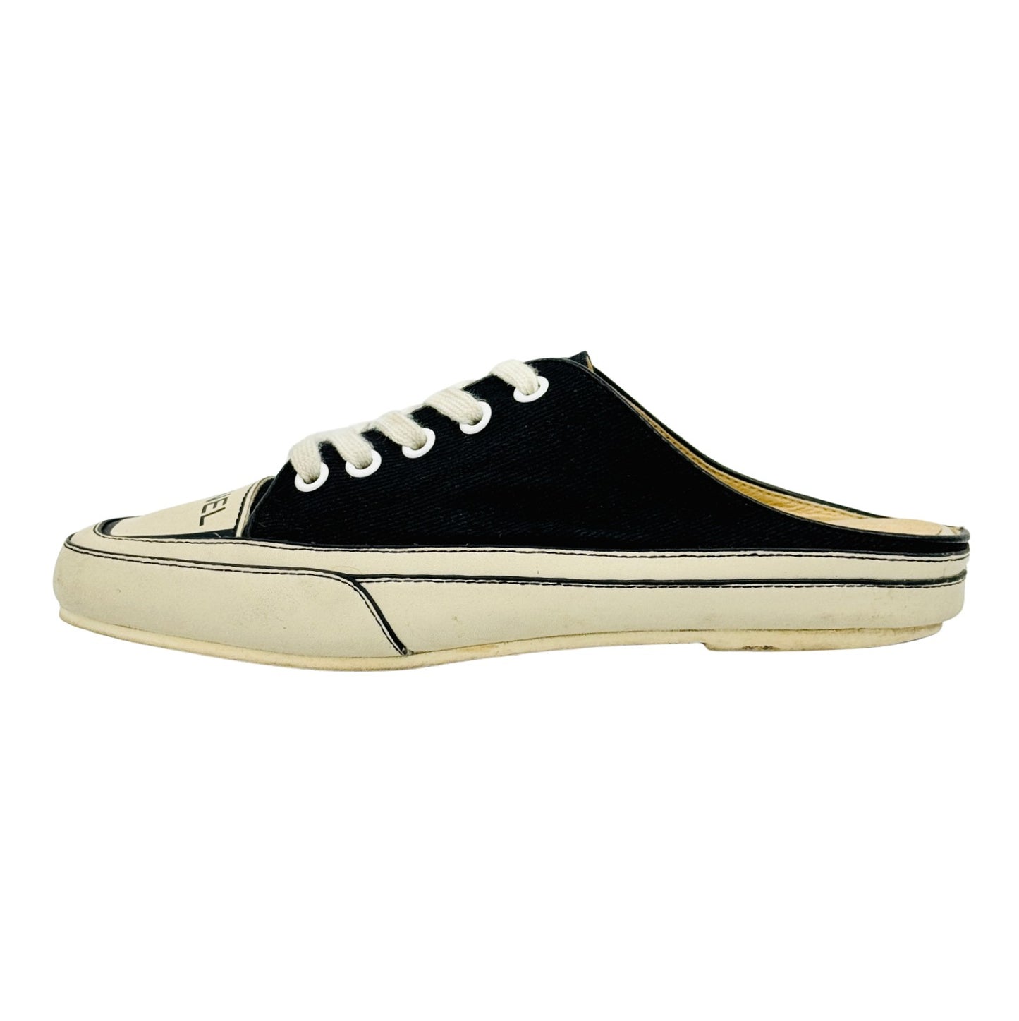 Chanel 'Black Off-White' Italian Mule Slides (Size 38) - 5068-2