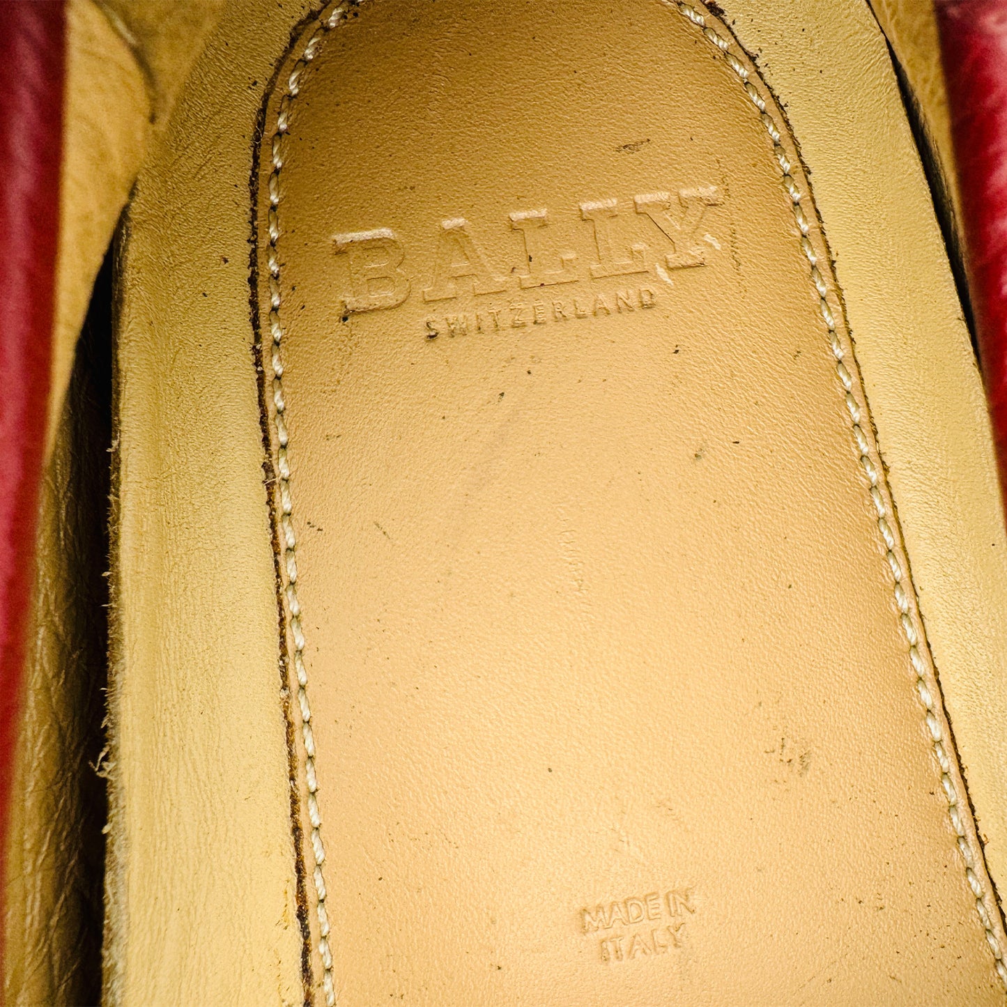 Bally Men's Red Leather Loafers (Size 41/41.5)