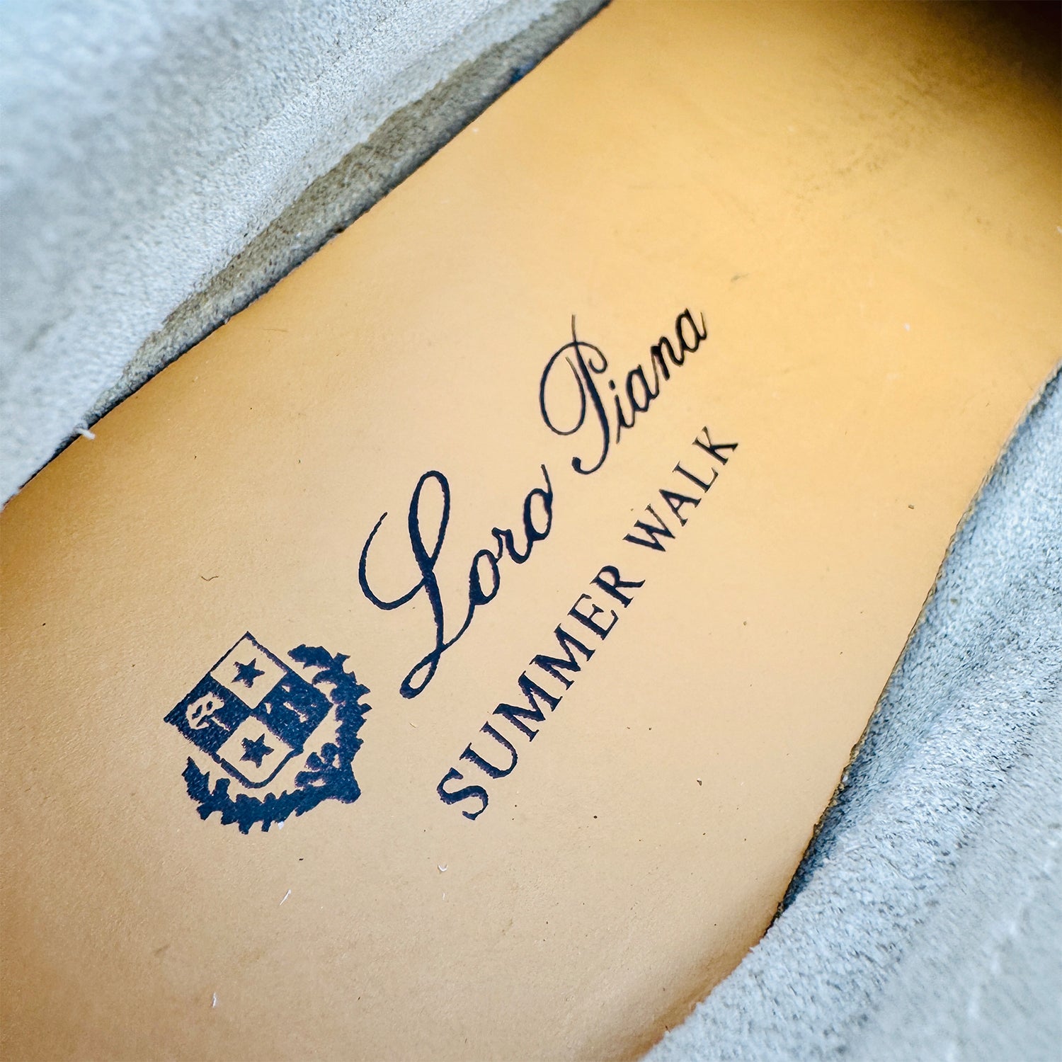 Inside Sole printing image of Loro Piana Women's Summer Walk Suede Loafers (Size 38) - FAE5444D044