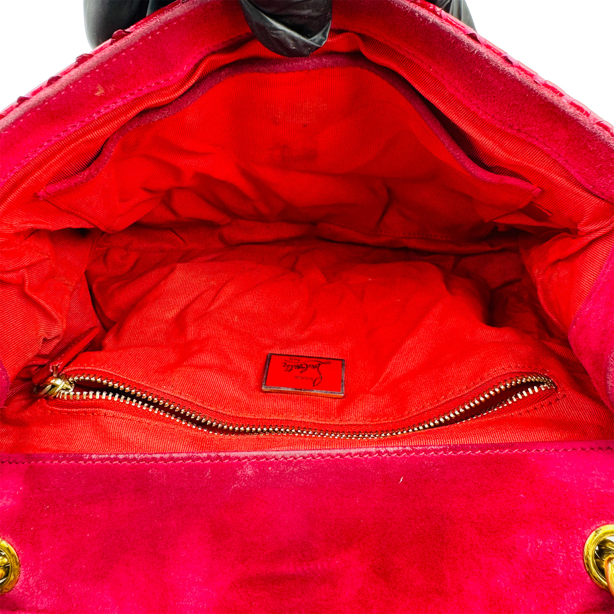 Christian Louboutin Red Python Snakeskin Shoulder Bag
