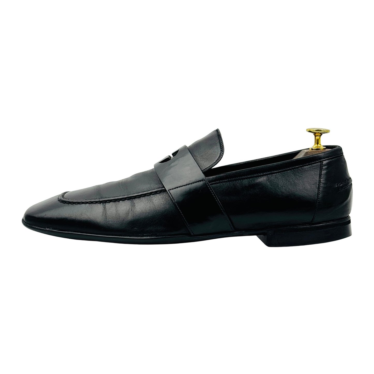 Gucci Black Interlocking G Leather Loafers (Size 42.5)