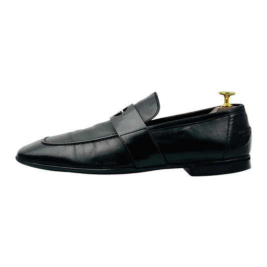 Gucci Black Interlocking G Leather Loafers (Size 42.5)