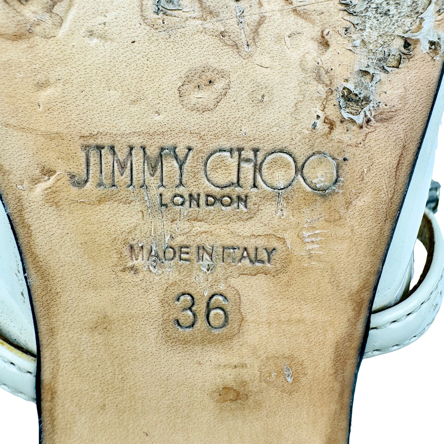 Jimmy Choo Off-White Sling Back Heels (Size 36)