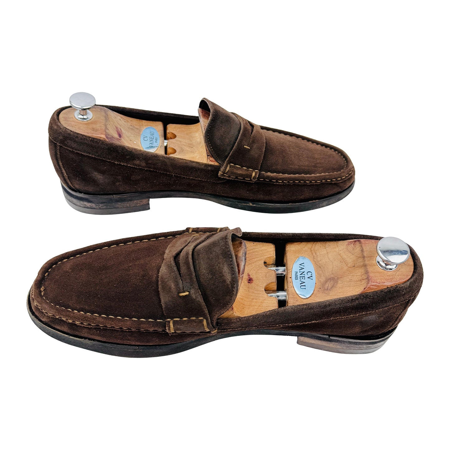 Russell & Bromley Dark Brown Suede Penny Loafers (Size 44/44.5)