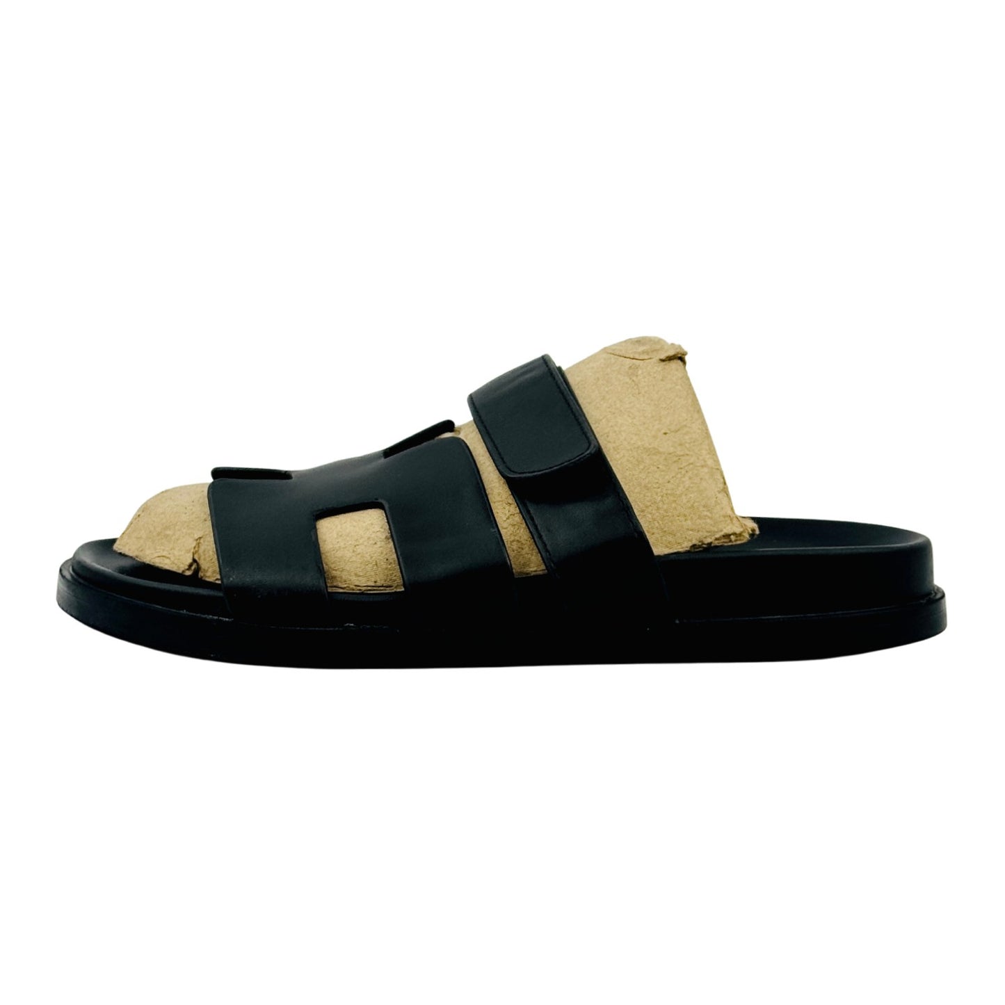Hermès Chypre Black Sandal Slides (Size 41)
