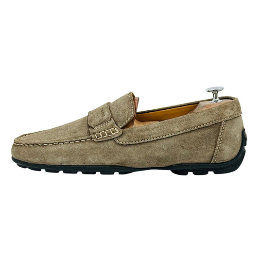Geox Men's Taupe Suede Loafers (Size 44)