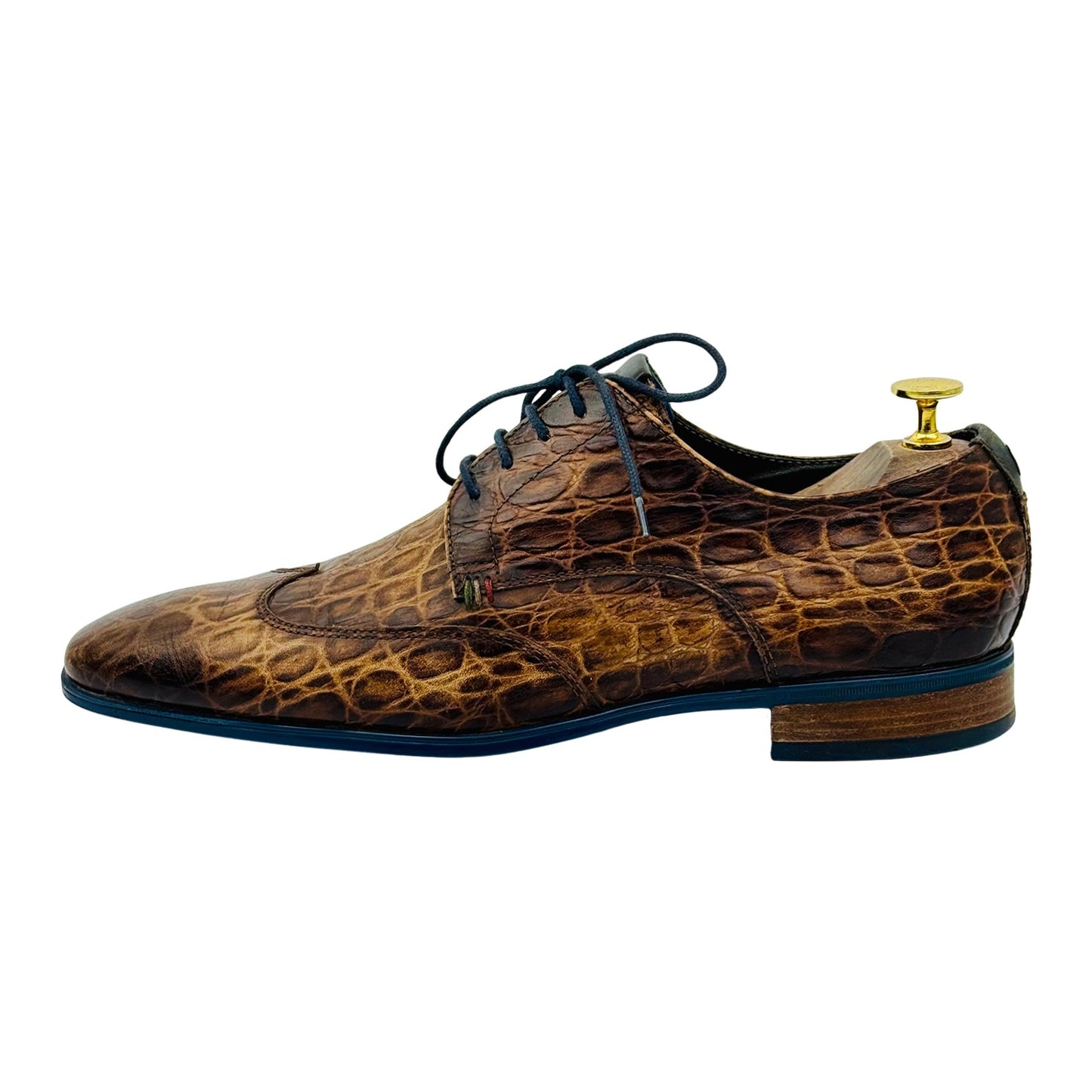 Giorgio 1958 Brown Crocodile Embossed Derby Shoes (Size 42)