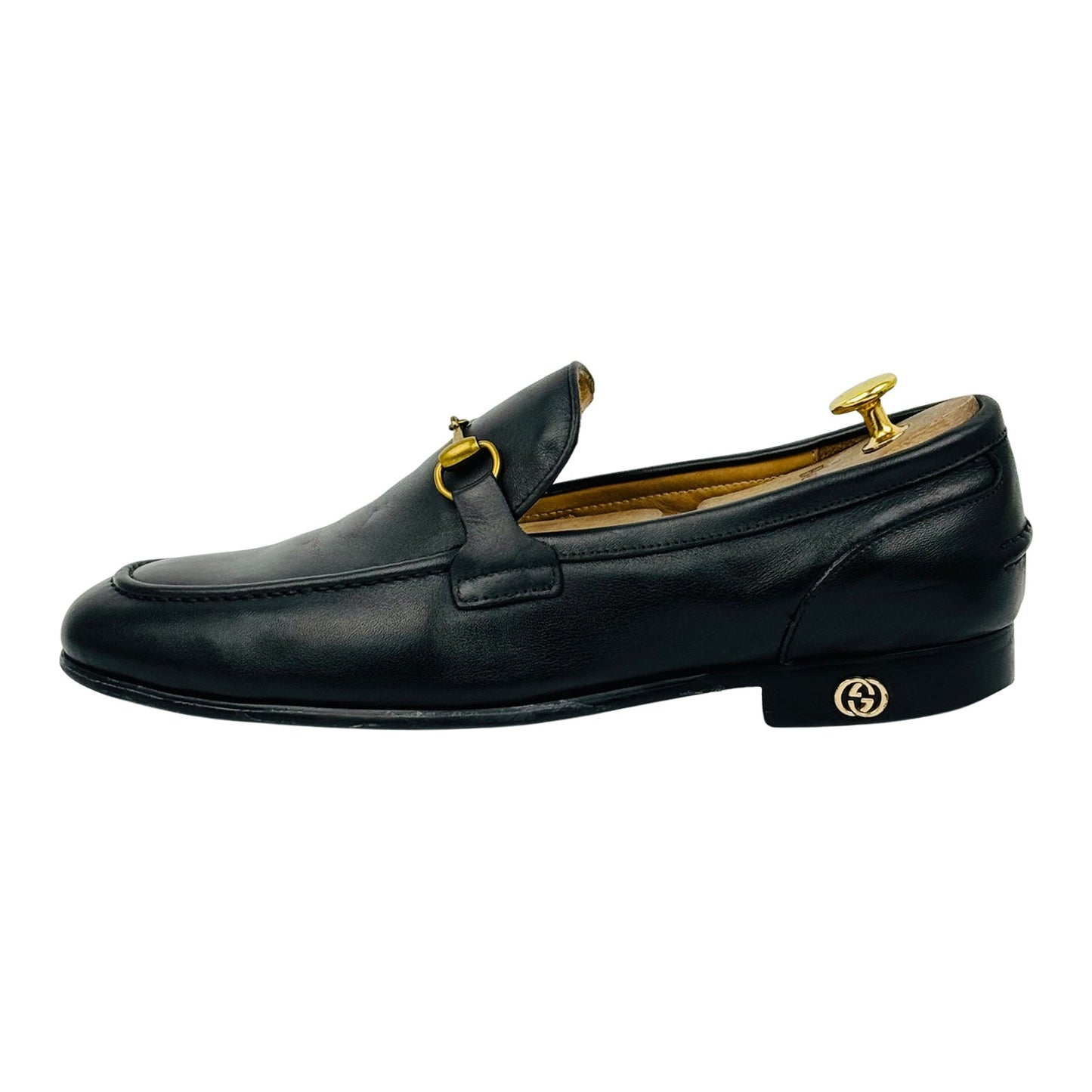 Gucci Men's Horsebit Black Leather Loafers (Size 43)