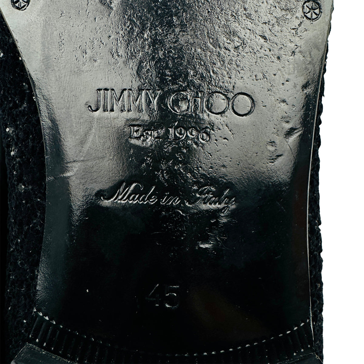 Jimmy Choo Thame Coarse Glitter Loafers (Size 44.5/45) - THAMECGFBLACK