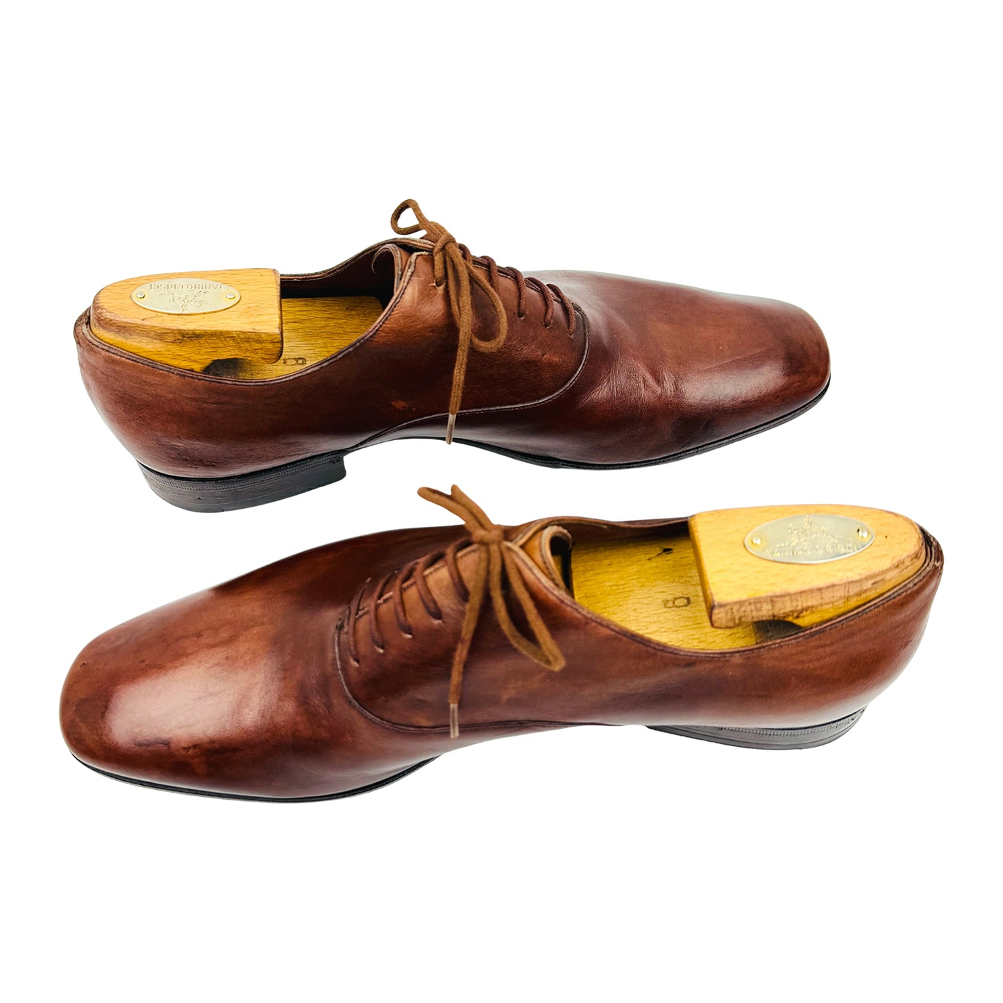 Gucci Burnished Brown Leather Italian Oxfords (Size 41.5)