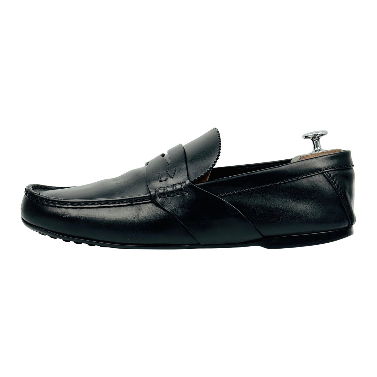 Louis Vuitton Men's Black Penny Loafers (Size 44/44.5)
