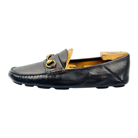 Gucci Men's Dark Brown Leather Horsebit Loafers (Size 44)