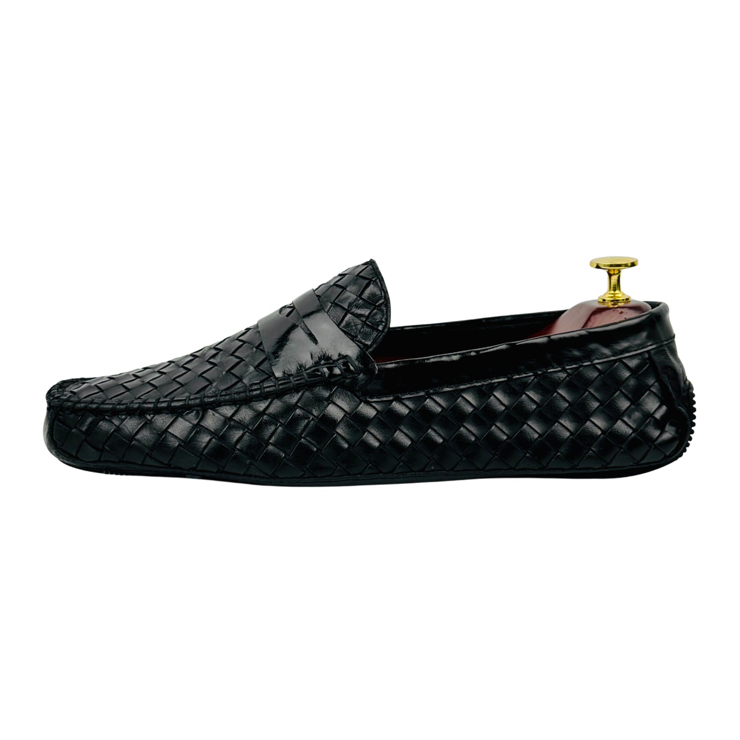 Bottega Veneta Black Woven Leather Loafers (Size 43)