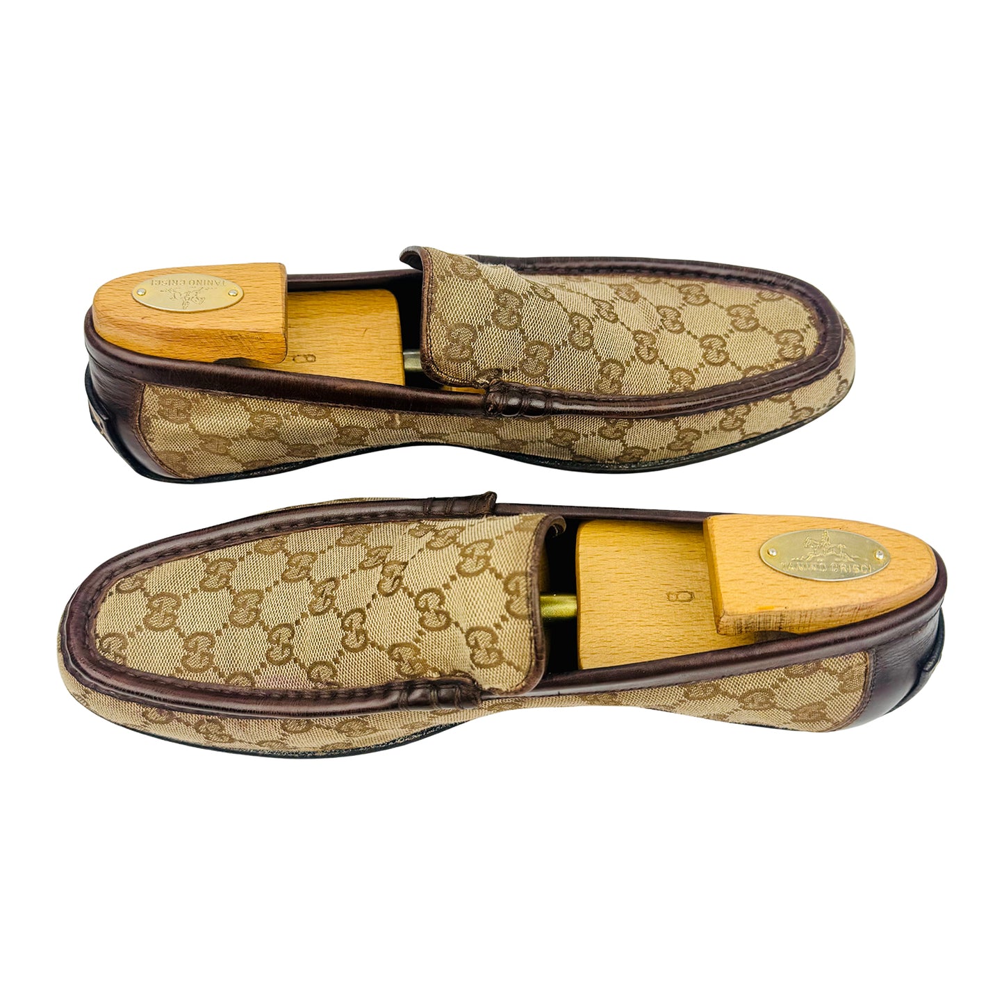 Gucci Men's Beige Canvas Loafers (Size 43/43.5)