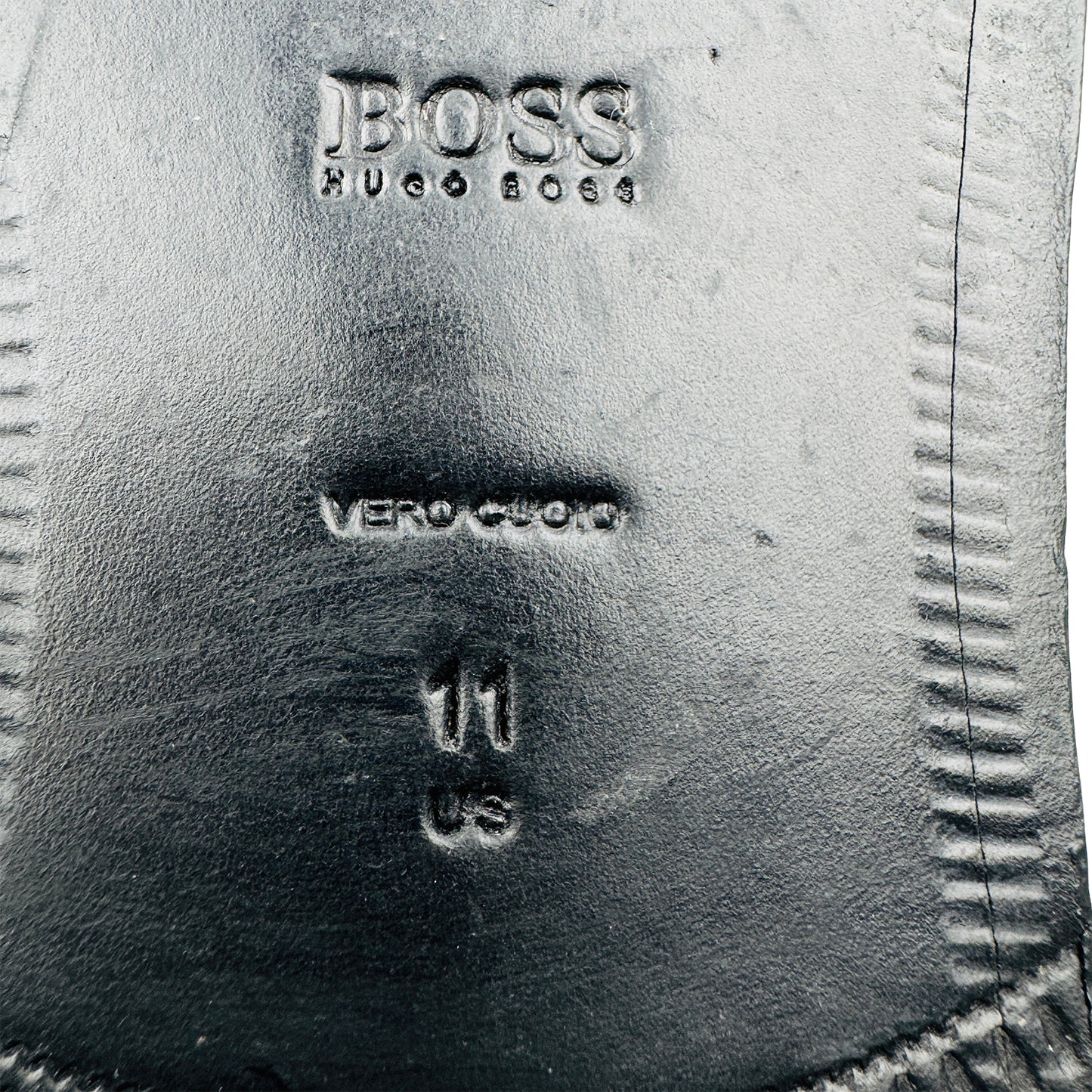 Hugo Boss Men's Black Leather Derby Shoes (Size 44.5) - 50190694