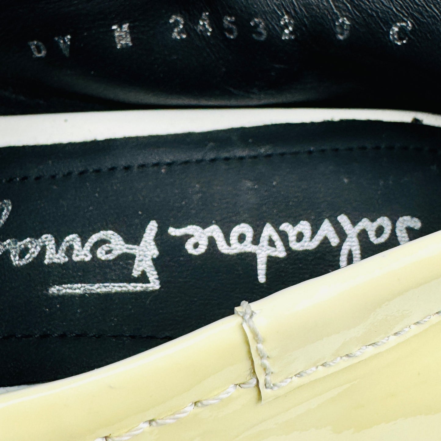 Salvatore Ferragamo 'Ivory' Polished Leather Loafers (Size 39/39.5)