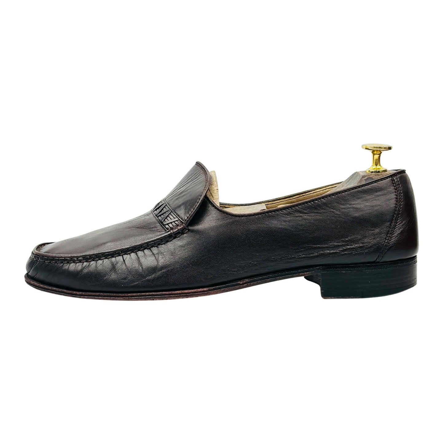 Bally Vintage Dark Brown Leather Loafers (Size 42)