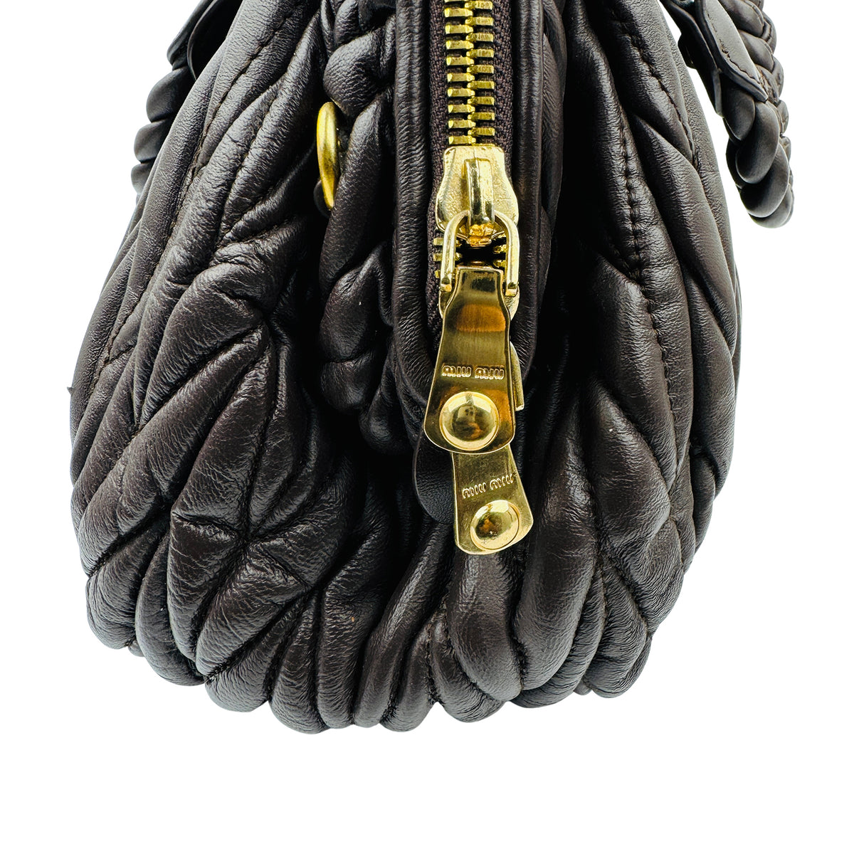 Miu Miu Matelassé Leather Zip Satchel Bag