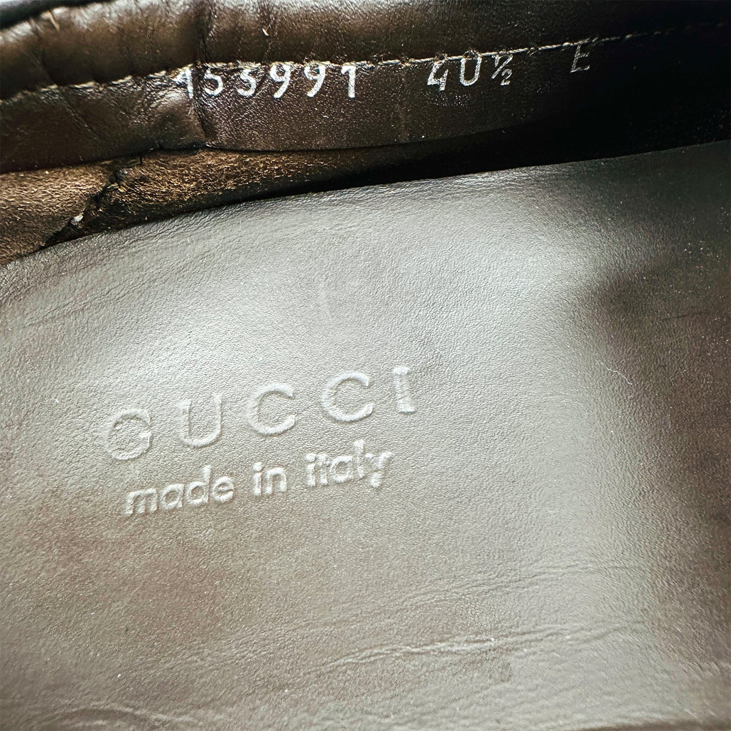 Gucci GG Canvas Dark Brown Leather Driving Loafers (Size 41)